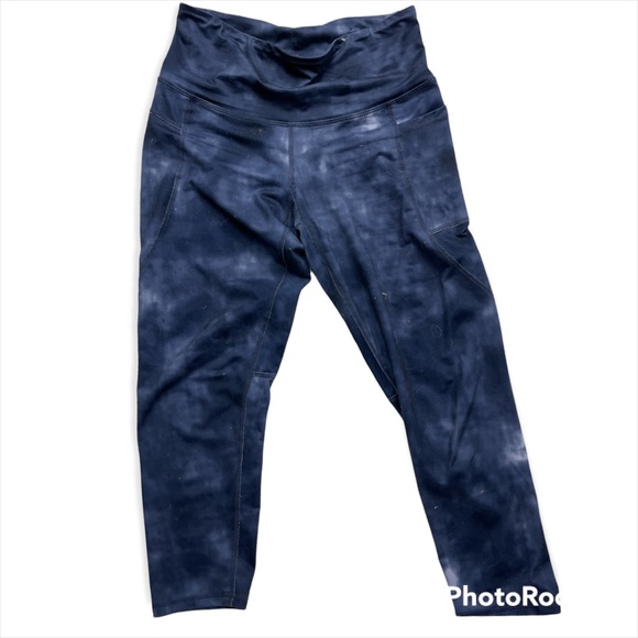 Champion Pants - Champion Blue Tie Dye Cropped Leggings Women’s Size Medium
